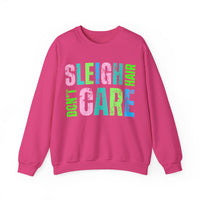 Sleigh Hair Don’t Care, Funny Christmas Graphic Tee – Gildan Heavy Blend | Trendy Women’s Soft Sweatshirt. Direct to Garment. Printed & Shipped in the USA. Unisex Sizes.