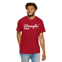 Wranglin' Kids Funny Mom Dad   - Comfort Colors | Trendy Women's and Men's T-Shirt. Direct to Garment. Printed & Shipped in the USA. Unisex Sizes.