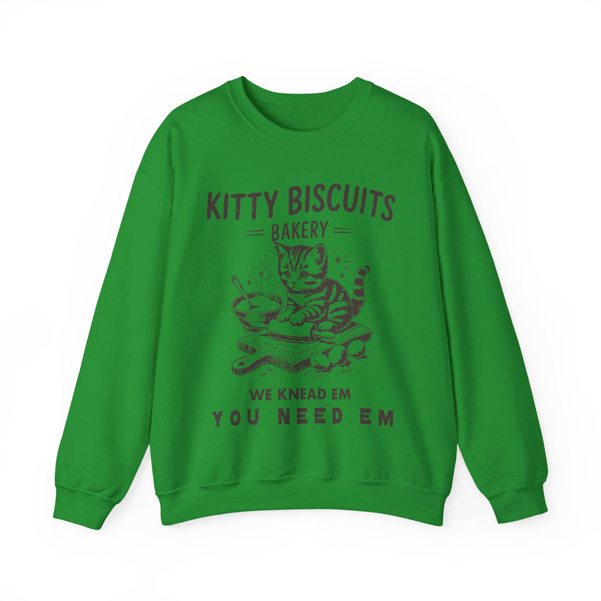 Kitty Biscuits Bakery – Gildan Heavy Blend | Trendy Women’s and Men's Soft Sweatshirt. Direct to Garment. Printed & Shipped in the USA. Unisex Sizes.