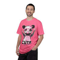 Cute But Feral, Possum in Pink Bibs - Comfort Colors | Trendy Women's T-Shirt. Direct to Garment. Printed & Shipped in the USA. Unisex Sizes.