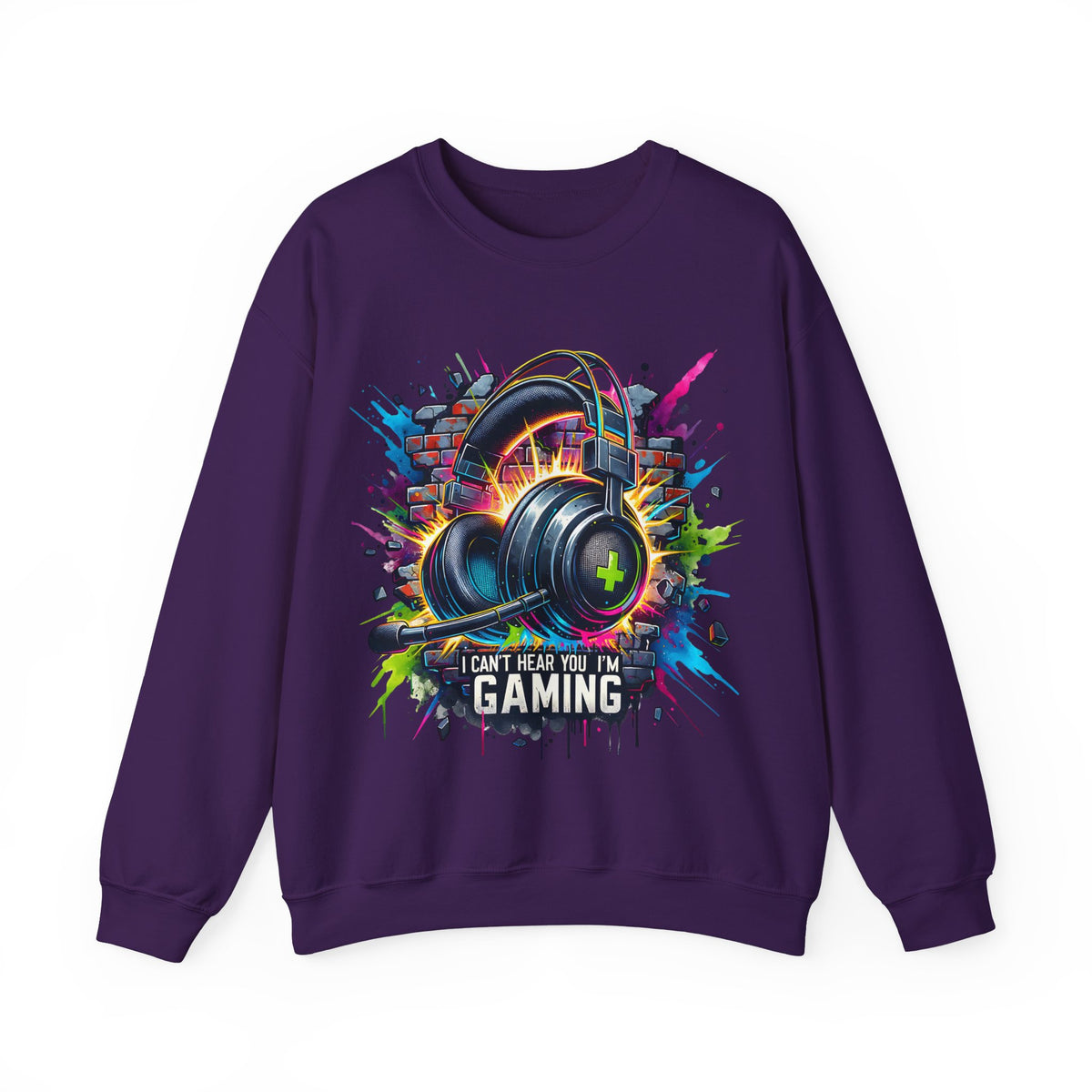 Gaming Headset I Can't Hear You, I'm Gaming – Gildan Heavy Blend | Trendy Women’s and Men's Soft Sweatshirt. Direct to Garment. Printed & Shipped in the USA. Unisex Sizes.