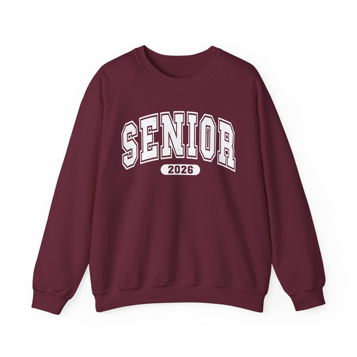 Senior 2026, Varsity – Gildan Heavy Blend | Trendy Women’s and Men's Soft Sweatshirt. Direct to Garment. Printed & Shipped in the USA. Unisex Sizes.