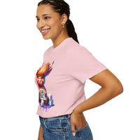 Sugar Addict Highland Cow - Comfort Colors | Trendy Women's T-Shirt. Direct to Garment. Printed & Shipped in the USA. Unisex Sizes.