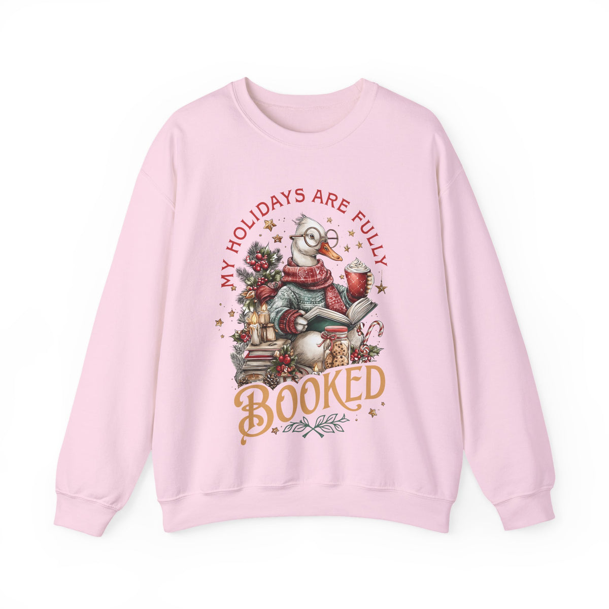 My Holidays are Fluffy and Booked – Gildan Heavy Blend | Trendy Women’s Soft Sweatshirt. Direct to Garment. Printed & Shipped in the USA. Unisex Sizes.