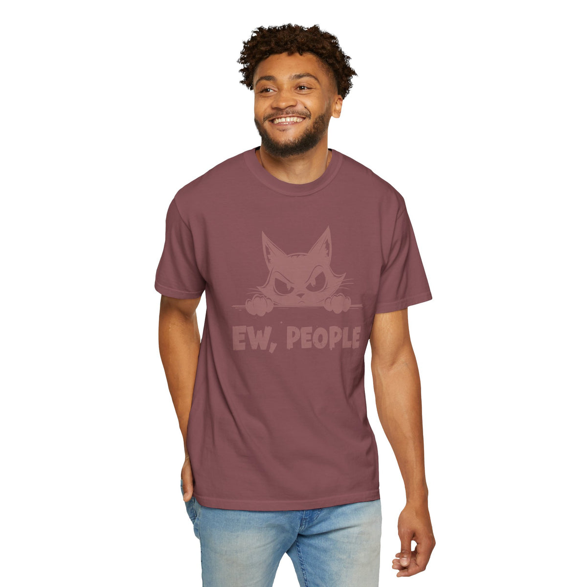 Ew People, Grumpy Cat - Comfort Colors | Funny Unisex T-Shirt. Direct to Garment. Printed & Shipped in the USA. Unisex Sizes.