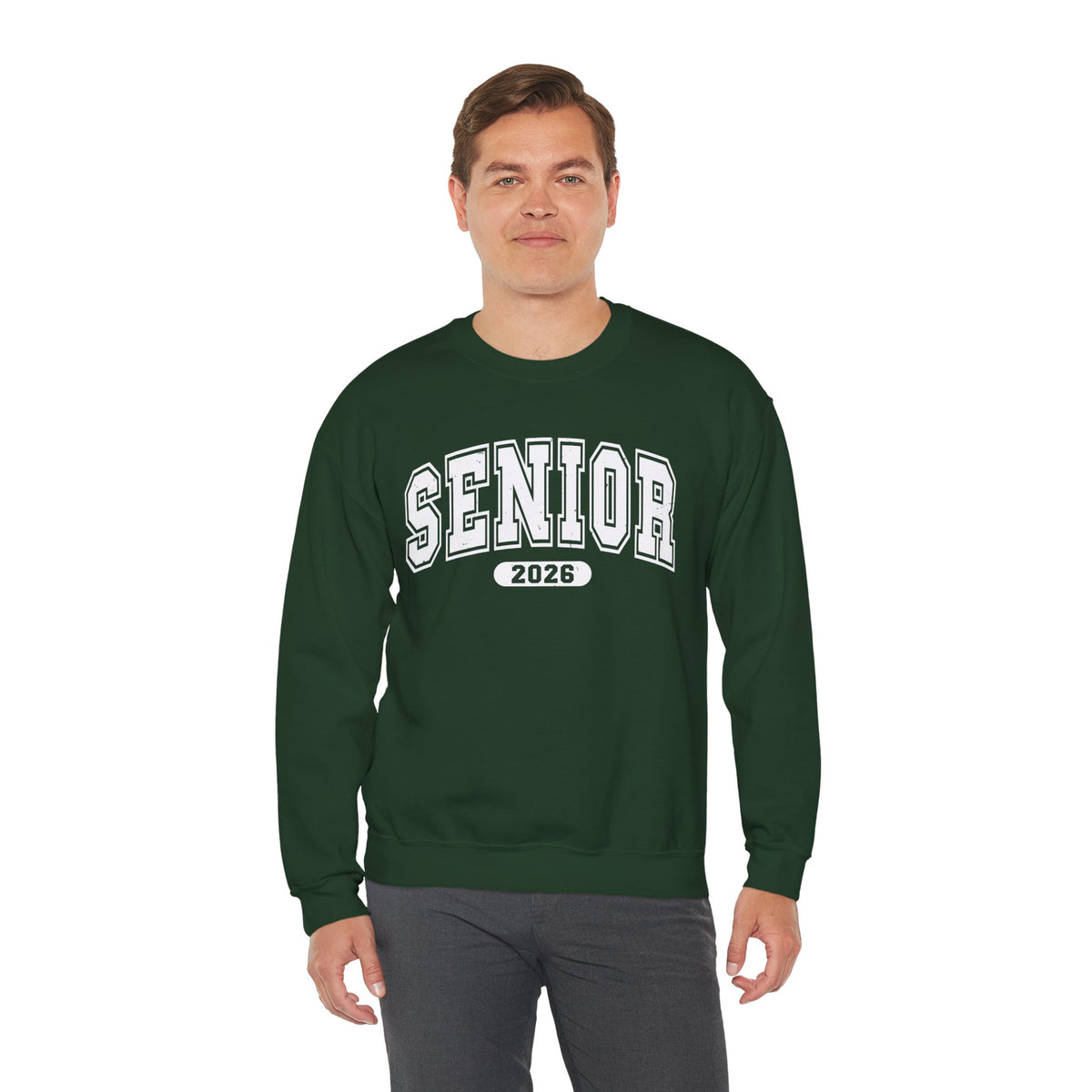 Senior 2026, Varsity – Gildan Heavy Blend | Trendy Women’s and Men's Soft Sweatshirt. Direct to Garment. Printed & Shipped in the USA. Unisex Sizes.