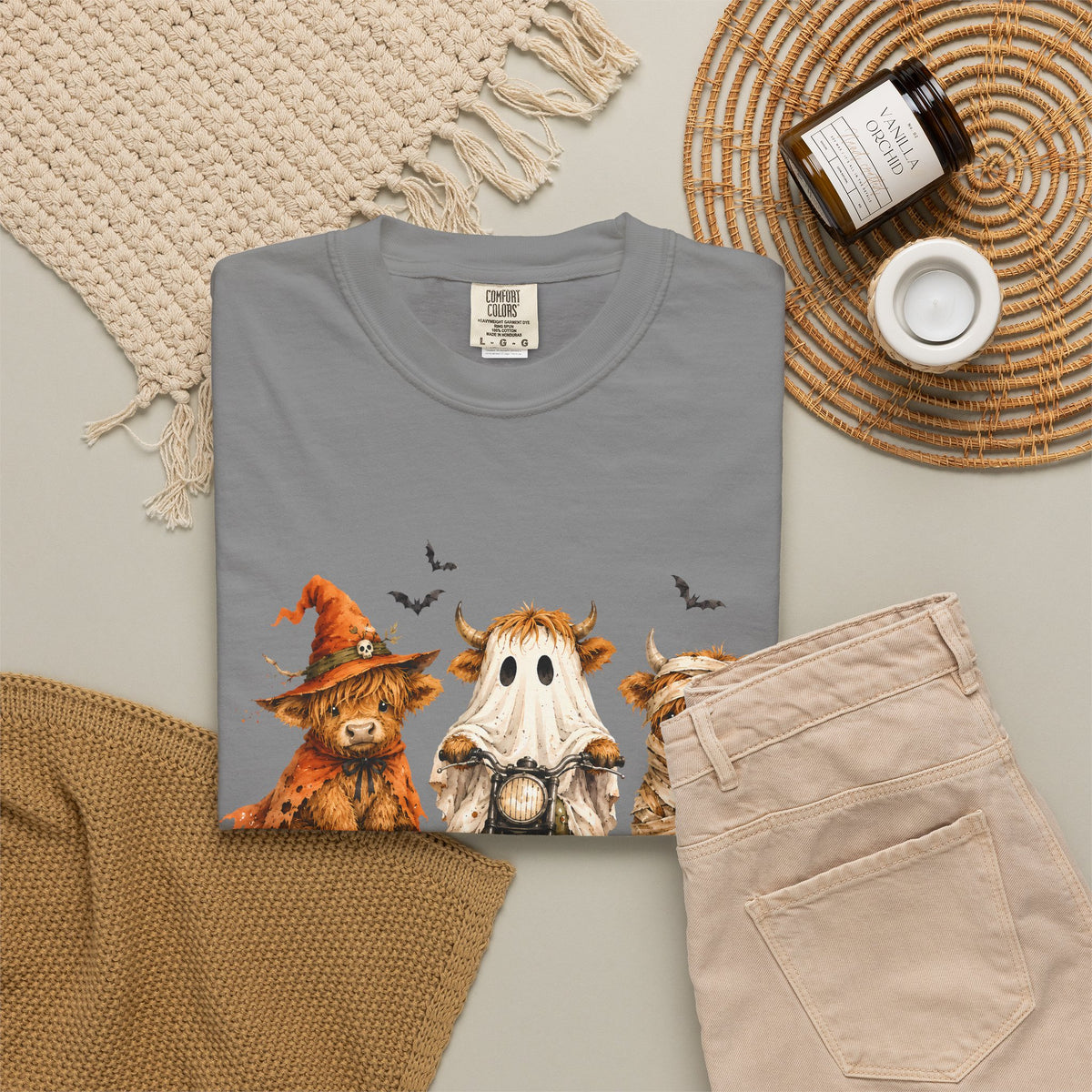 Highland Cows Halloween Costumes - Comfort Colors | Trendy Women's T-Shirt. Direct to Garment. Printed & Shipped in the USA. Unisex Sizes.