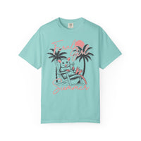 Feral Girl Summer, Possum on a Beach - Comfort Colors | Trendy Women's T-Shirt. Direct to Garment. Printed & Shipped in the USA. Unisex Sizes.