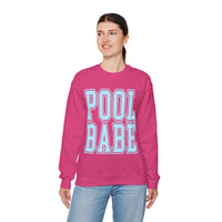 Pool Babe – Gildan Heavy Blend | Trendy Women’s Soft Sweatshirt. Direct to Garment. Printed & Shipped in the USA. Unisex Sizes.