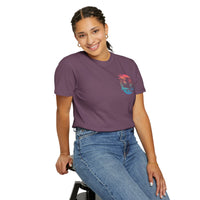 Sun Salt Sand, Beach Sunset - Front & Back Print - Comfort Colors | Trendy Women's and Men's T-Shirt. Direct to Garment. Printed & Shipped in the USA. Unisex Sizes.