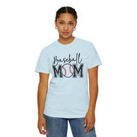 Baseball Mom - Comfort Colors | Trendy Women's T-Shirt. Direct to Garment. Printed & Shipped in the USA. Unisex Sizes.