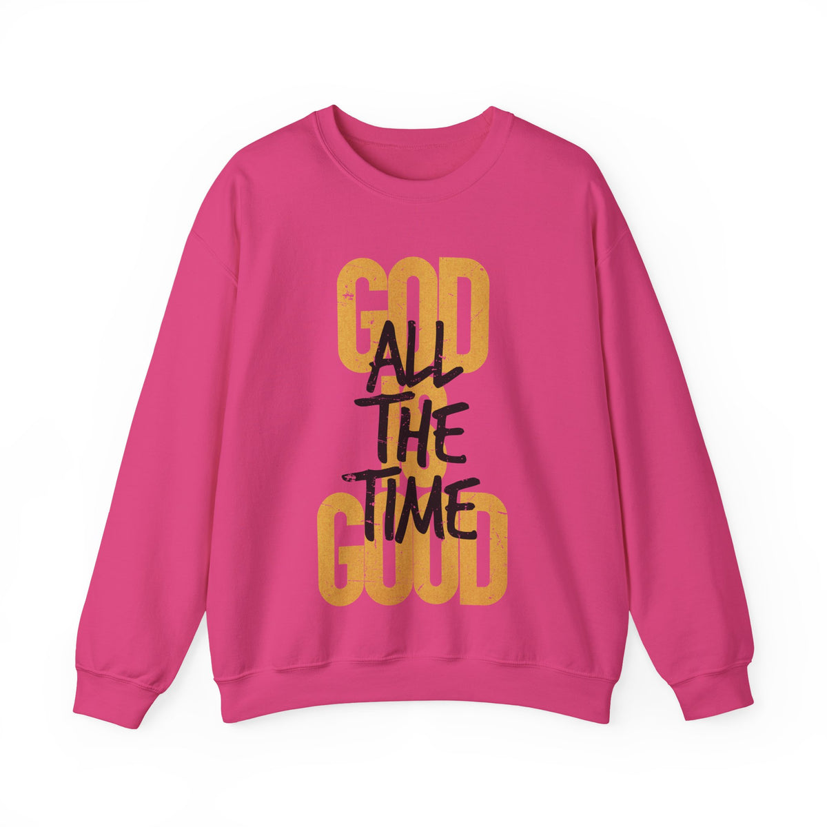 God is Good All The Time – Gildan Heavy Blend | Trendy Women’s and Men's Soft Sweatshirt. Direct to Garment. Printed & Shipped in the USA. Unisex Sizes.