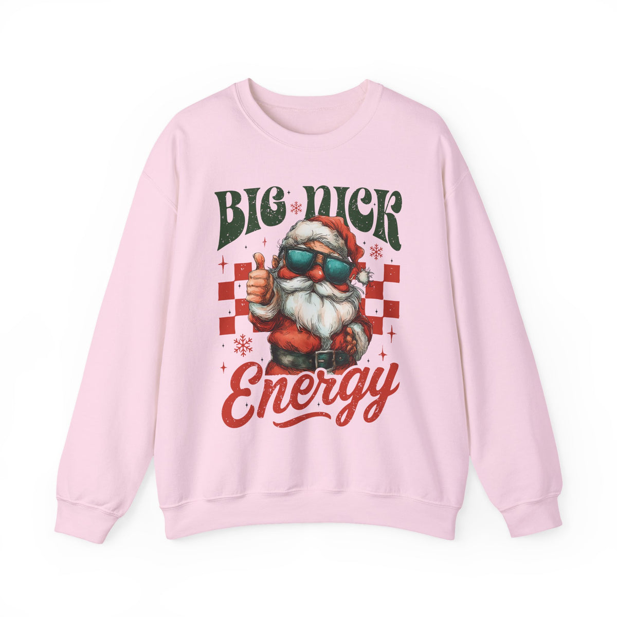 Big Nick Energy - Retro Santa Thumbs Up – Gildan Heavy Blend | Trendy Men's and Women’s Soft Sweatshirt. Direct to Garment. Printed & Shipped in the USA. Unisex Sizes.