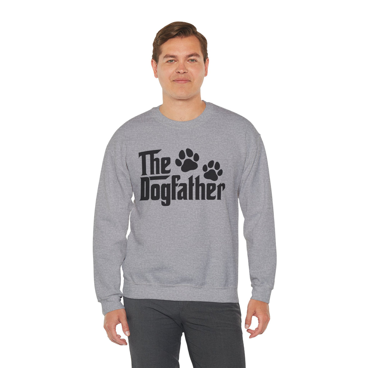 The DogFather – Gildan Heavy Blend | Trendy Men's Soft Sweatshirt. Direct to Garment. Printed & Shipped in the USA. Unisex Sizes.