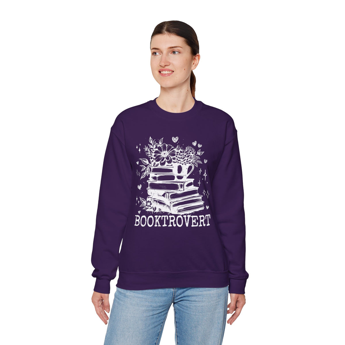 Booktrovert – Gildan Heavy Blend | Trendy Women’s Soft Sweatshirt. Direct to Garment. Printed & Shipped in the USA. Unisex Sizes.
