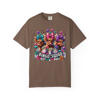 Cute Highland Cows Bingo Squad - Comfort Colors | Trendy Women's T-Shirt. Direct to Garment. Printed & Shipped in the USA. Unisex Sizes.