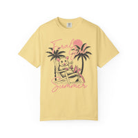 Feral Girl Summer, Possum on a Beach - Comfort Colors | Trendy Women's T-Shirt. Direct to Garment. Printed & Shipped in the USA. Unisex Sizes.