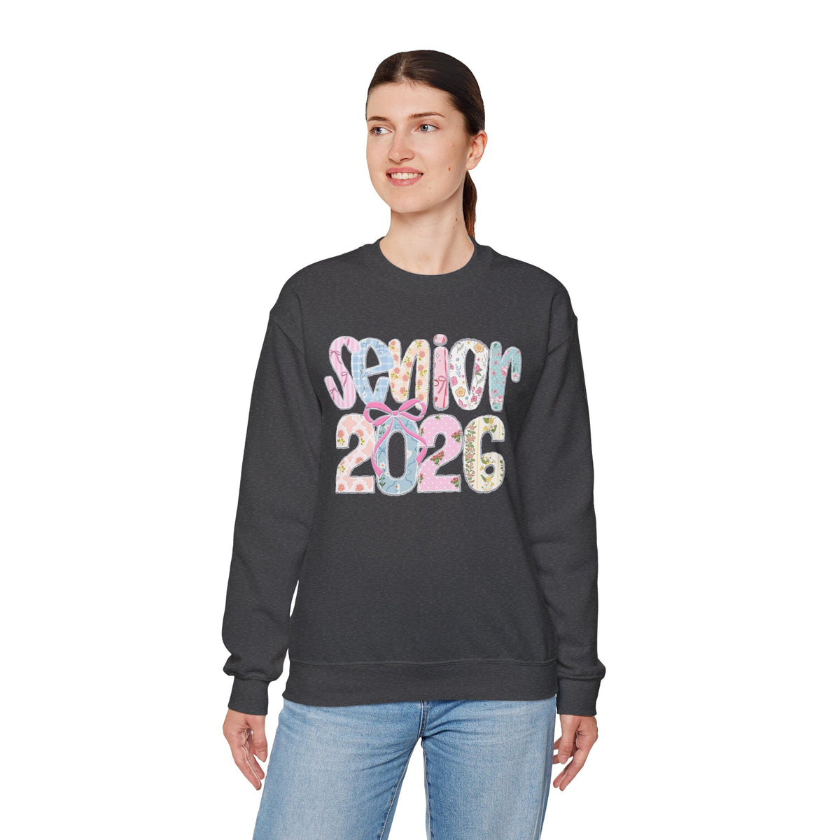 Class of 2026 Senior - Pink Coquette Bow – Gildan Heavy Blend | Trendy Women’s Soft Sweatshirt. Direct to Garment. Printed & Shipped in the USA. Unisex Sizes.