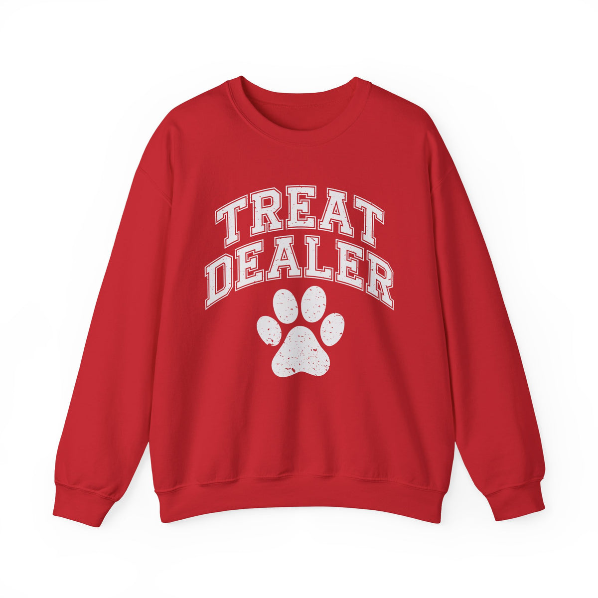 Treat Dealer, Dog Lover – Gildan Heavy Blend | Trendy Men's and Women’s Soft Sweatshirt. Direct to Garment. Printed & Shipped in the USA. Unisex Sizes.