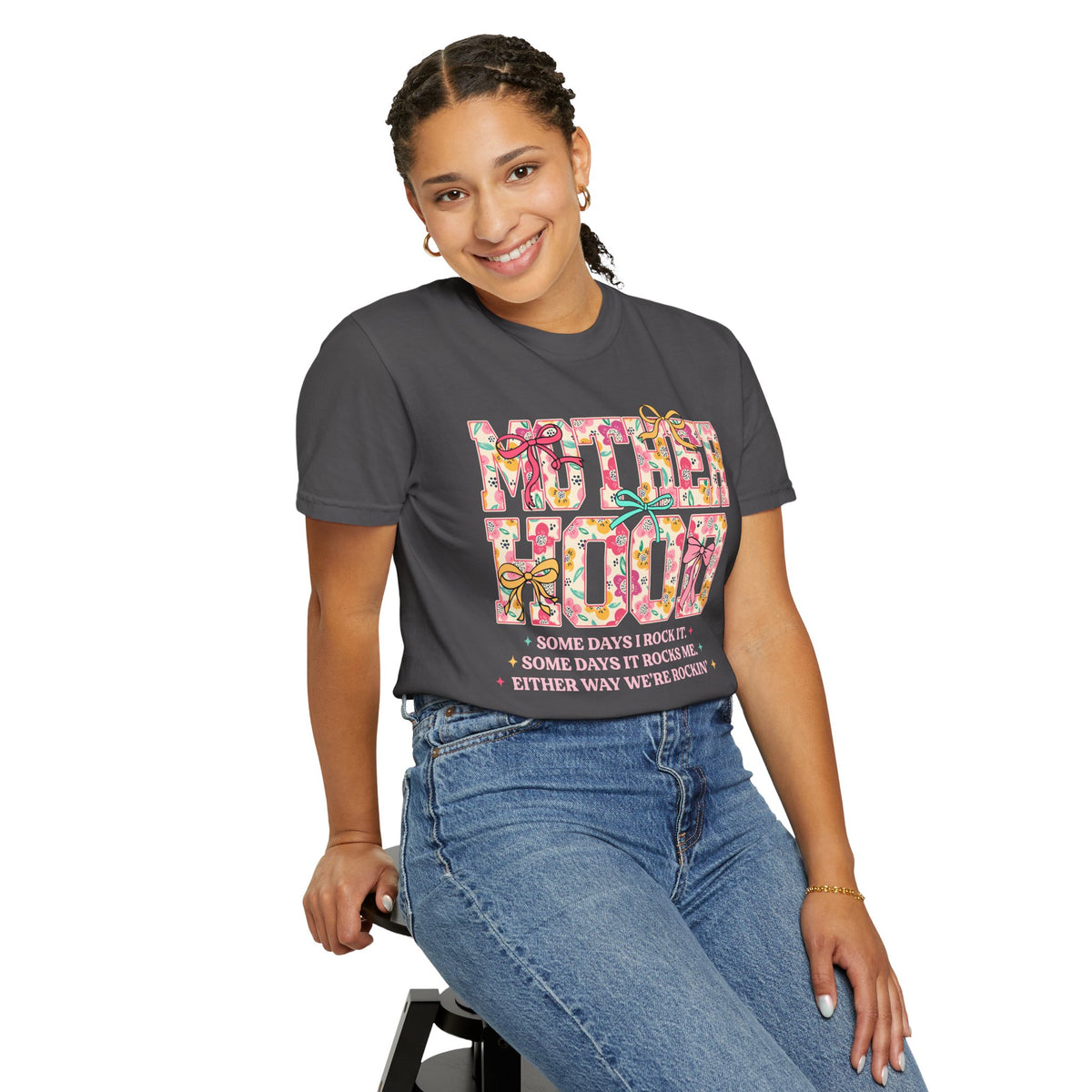 Motherhood - Comfort Colors | Trendy Women's T-Shirt. Direct to Garment. Printed & Shipped in the USA. Unisex Sizes.