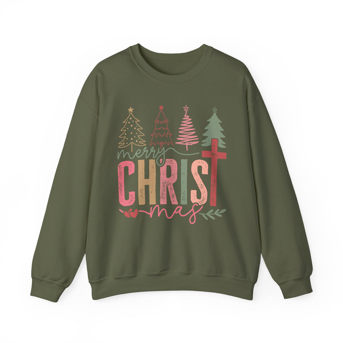 Merry ChrisTmas Christian Faith Graphic – Gildan Heavy Blend | Trendy Women’s Soft Sweatshirt. Direct to Garment. Printed & Shipped in the USA. Unisex Sizes.