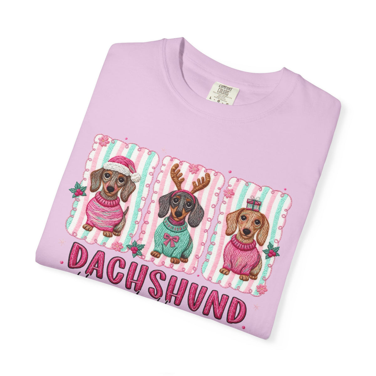 Dachshund Through the Snow - Comfort Colors | Trendy Women's T-Shirt. Direct to Garment. Printed & Shipped in the USA. Unisex Sizes.