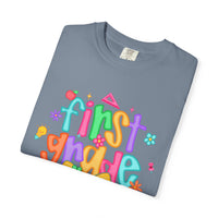 Coquette First Grade Pencil Bow - Comfort Colors | Trendy Women's T-Shirt. Direct to Garment. Printed & Shipped in the USA. Unisex Sizes.