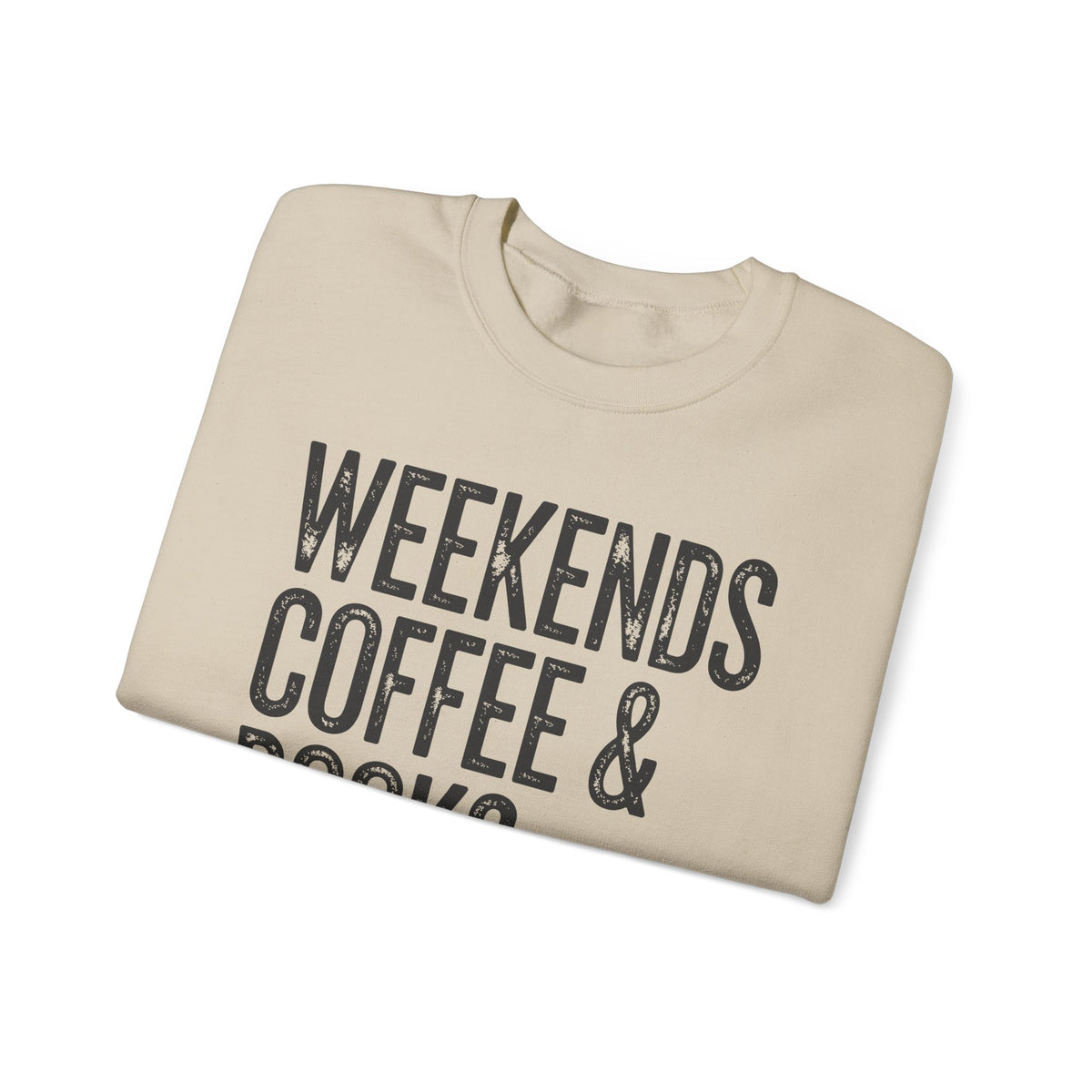 Weekends, Coffee & Books, Vintage – Gildan Heavy Blend | Trendy Women’s and Men's Soft Sweatshirt. Direct to Garment. Printed & Shipped in the USA. Unisex Sizes.
