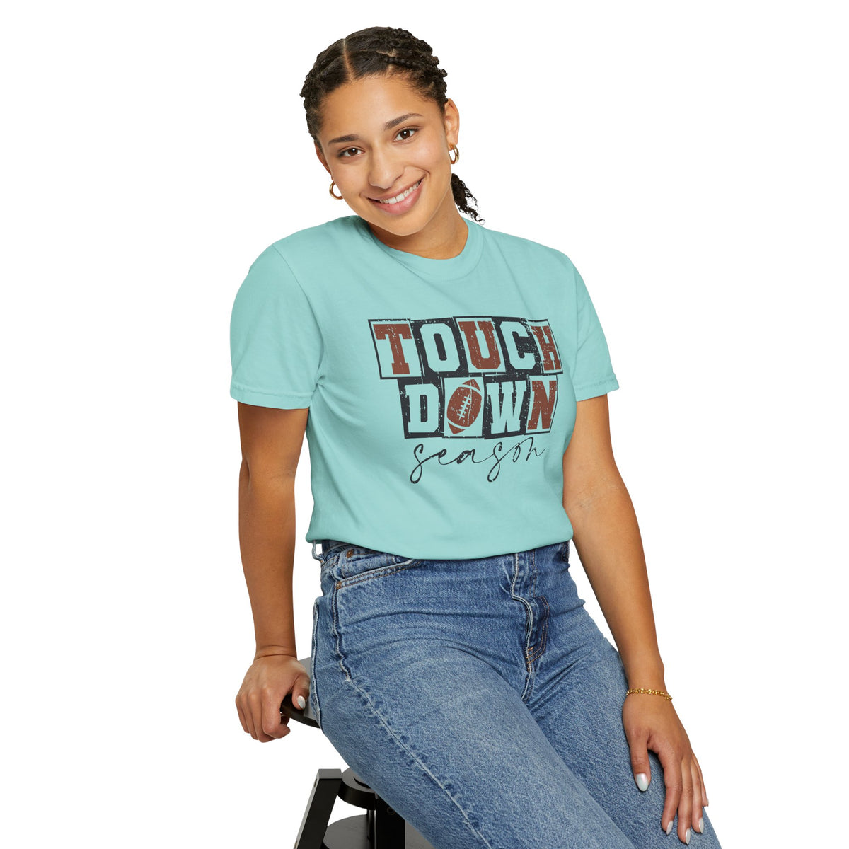 Touchdown Season - Distressed - Comfort Colors | Trendy Men's and Women's T-Shirt. Direct to Garment. Printed & Shipped in the USA. Unisex Sizes.