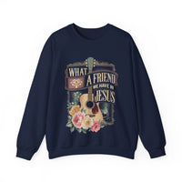 What a Friend We Have in Jesus, Guitar Vintage – Gildan Heavy Blend | Trendy Women’s Soft Sweatshirt. Direct to Garment. Printed & Shipped in the USA. Unisex Sizes.