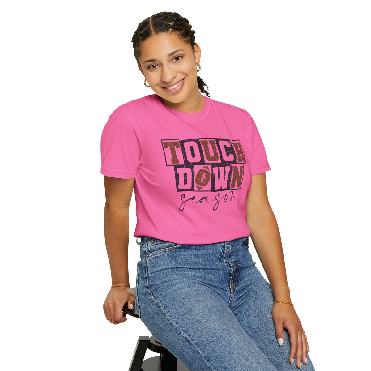 Touchdown Season - Distressed - Comfort Colors | Trendy Men's and Women's T-Shirt. Direct to Garment. Printed & Shipped in the USA. Unisex Sizes.