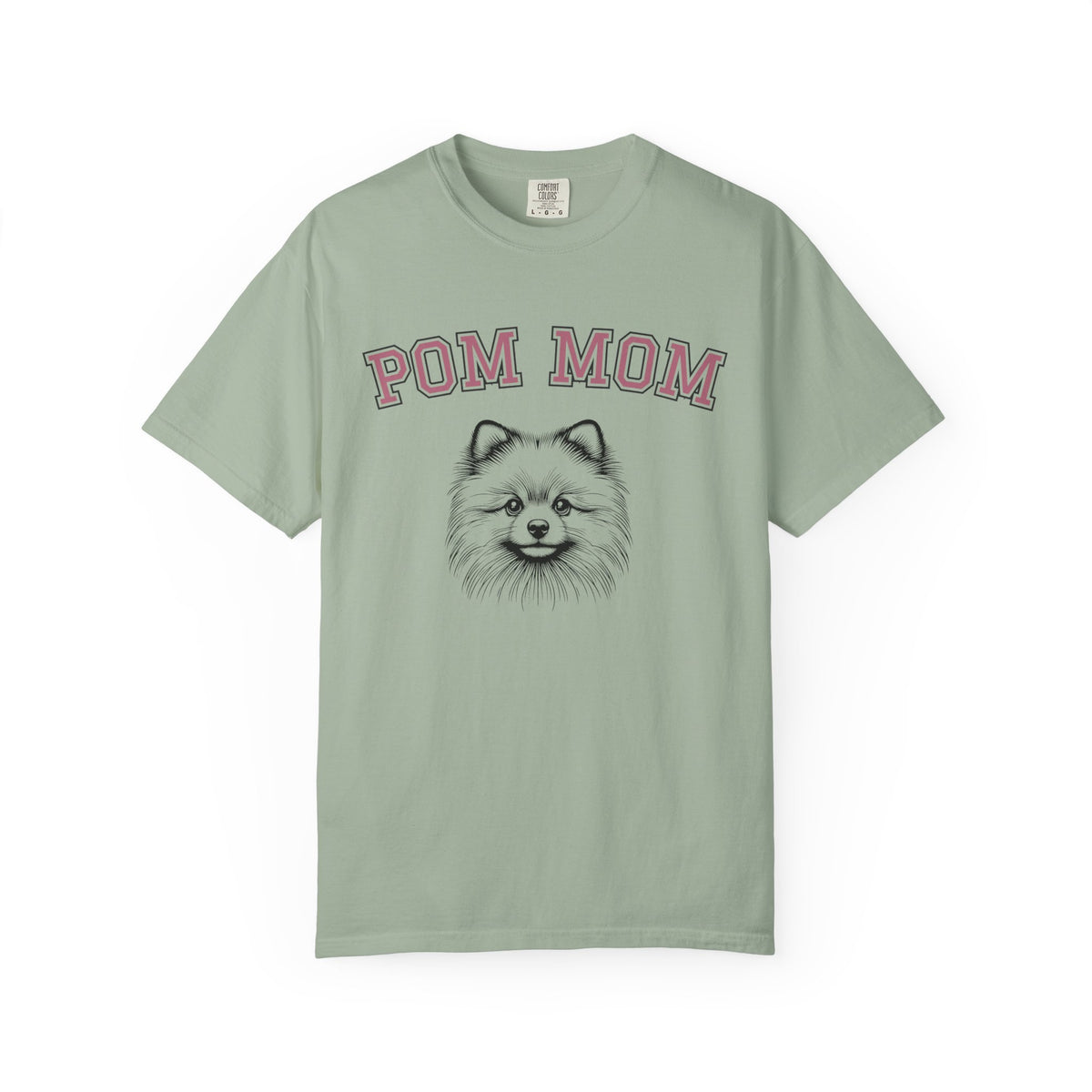 Pom Mom, Varsity - Comfort Colors | Trendy Women's T-Shirt. Direct to Garment. Printed & Shipped in the USA. Unisex Sizes.