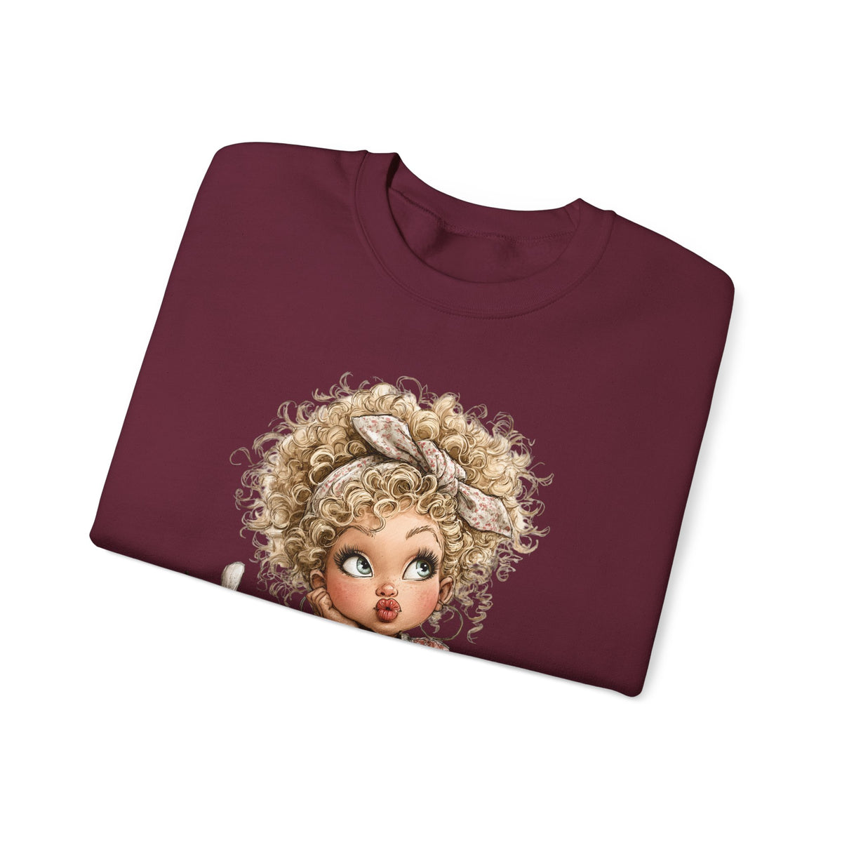 Cute Artist Curly Girl – Gildan Heavy Blend | Trendy Women’s Soft Sweatshirt. Direct to Garment. Printed & Shipped in the USA. Unisex Sizes.