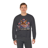Patriotic Highland, America's 250th Birthday – Gildan Heavy Blend | Trendy Women’s and Men's Soft Sweatshirt. Direct to Garment. Printed & Shipped in the USA. Unisex Sizes.