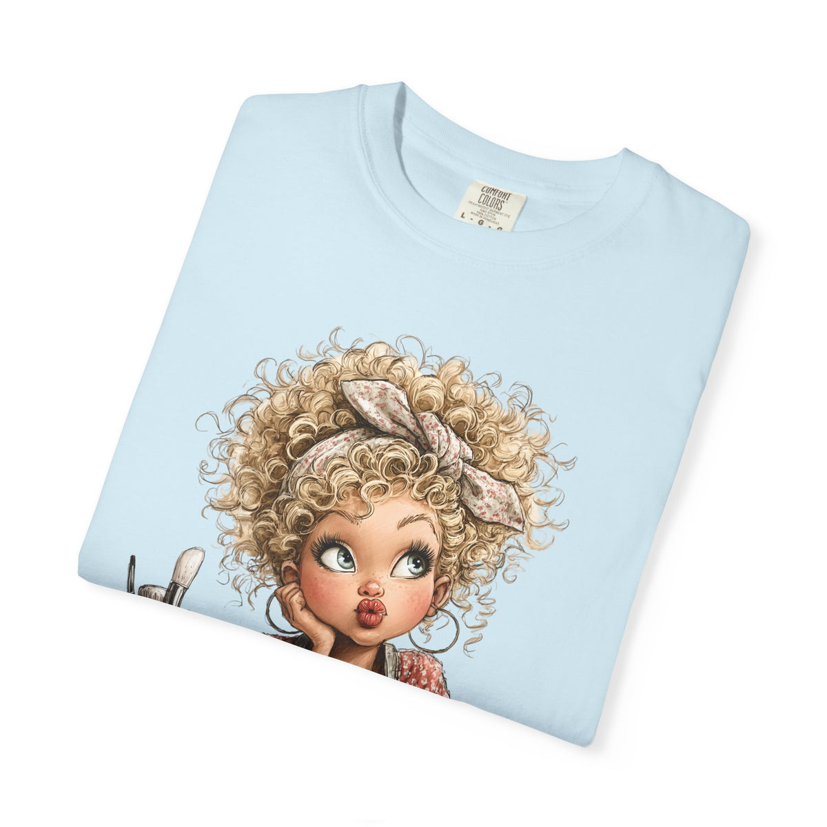 Cute Artist Curly Girl - Comfort Colors | Trendy Women's T-Shirt. Direct to Garment. Printed & Shipped in the USA. Unisex Sizes.