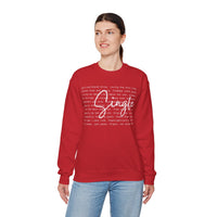 Single, Typography – Gildan Heavy Blend | Trendy Women’s Soft Sweatshirt. Direct to Garment. Printed & Shipped in the USA. Unisex Sizes.