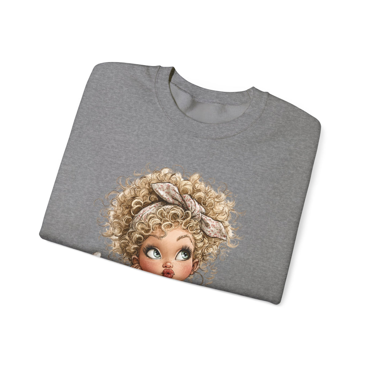 Cute Artist Curly Girl – Gildan Heavy Blend | Trendy Women’s Soft Sweatshirt. Direct to Garment. Printed & Shipped in the USA. Unisex Sizes.