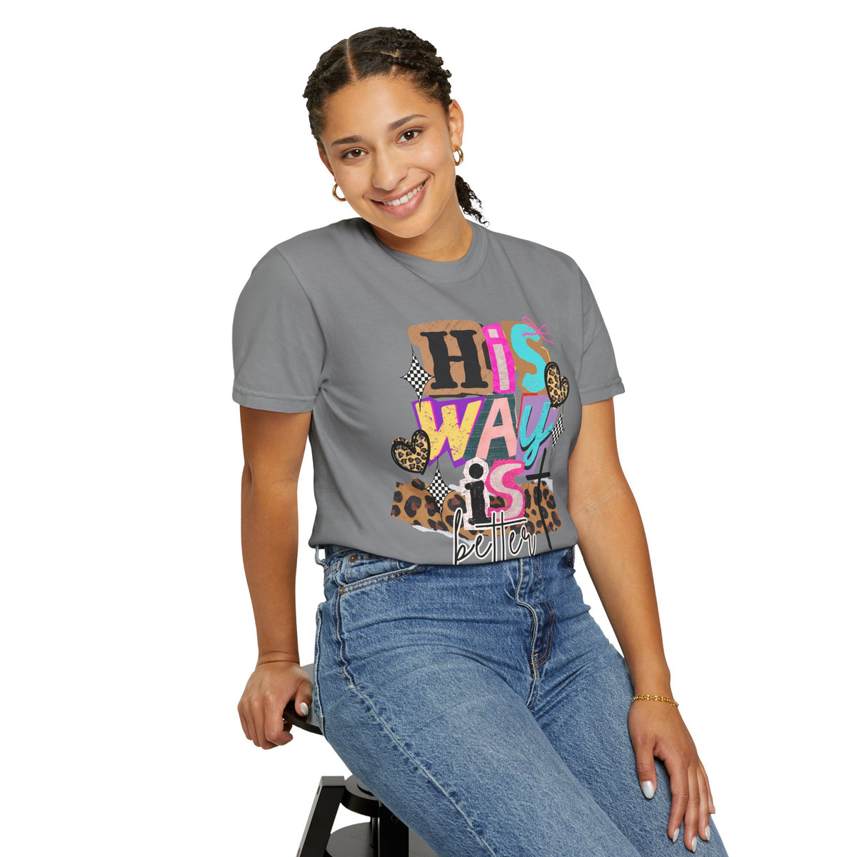His Way Is Better, Patchwork - Comfort Colors | Trendy Women's T-Shirt. Direct to Garment. Printed & Shipped in the USA. Unisex Sizes.