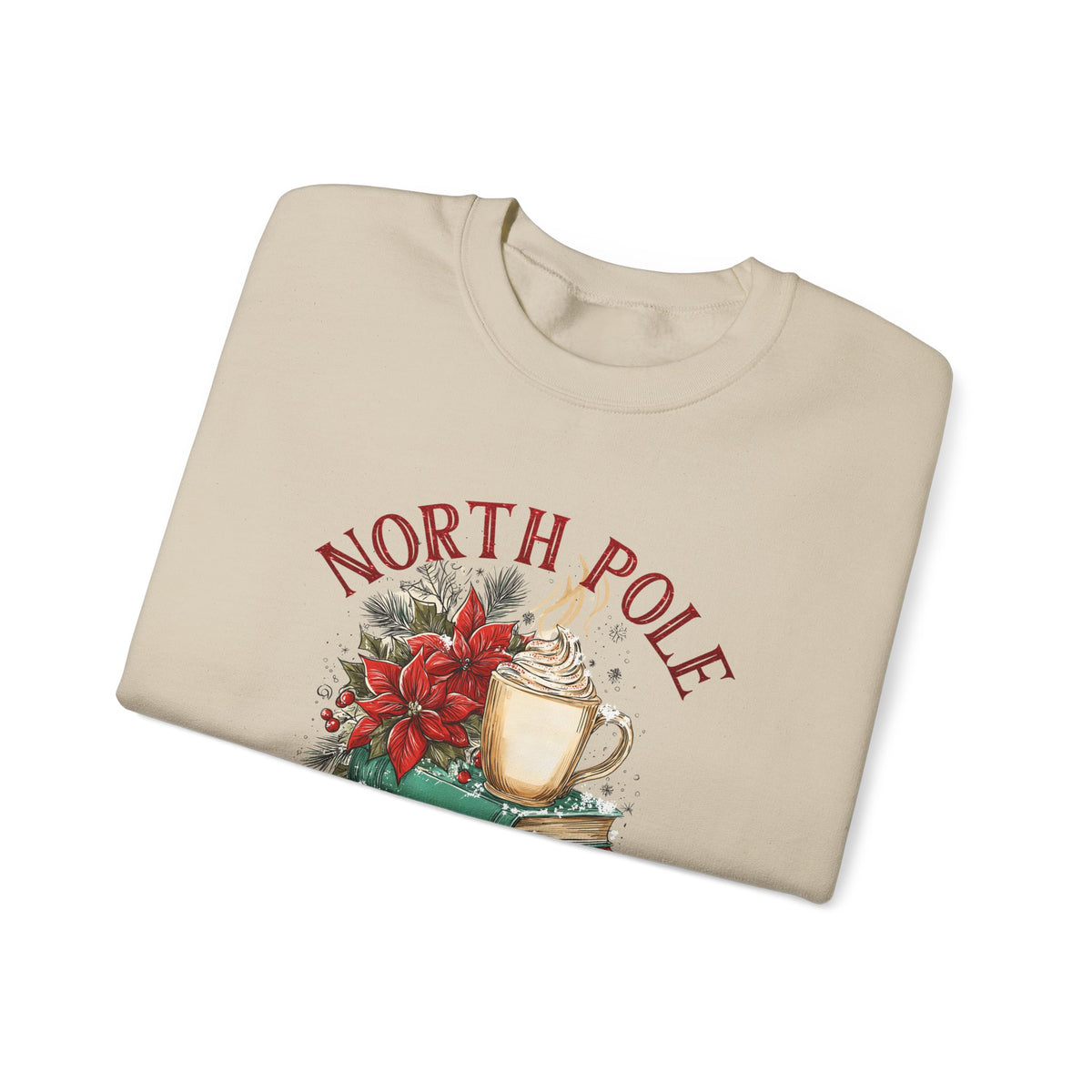 North Pole Book Club – Gildan Heavy Blend | Trendy Women’s Soft Sweatshirt. Direct to Garment. Printed & Shipped in the USA. Unisex Sizes.
