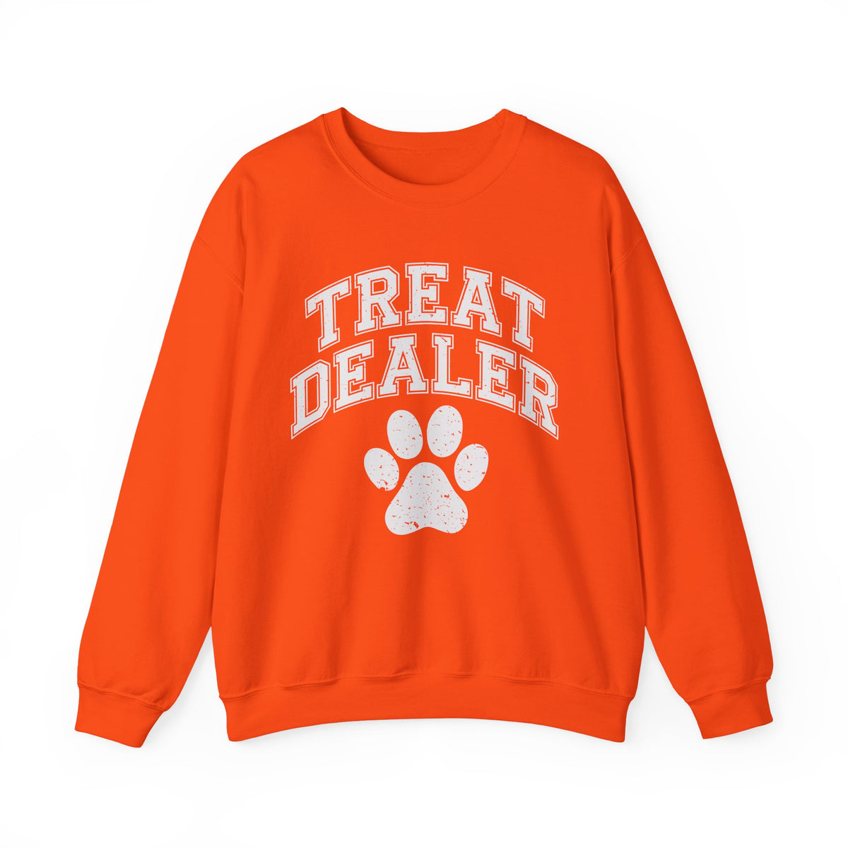 Treat Dealer, Dog Lover – Gildan Heavy Blend | Trendy Men's and Women’s Soft Sweatshirt. Direct to Garment. Printed & Shipped in the USA. Unisex Sizes.
