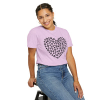 Dog Paw Heart - Comfort Colors | Trendy Women's T-Shirt. Direct to Garment. Printed & Shipped in the USA. Unisex Sizes.