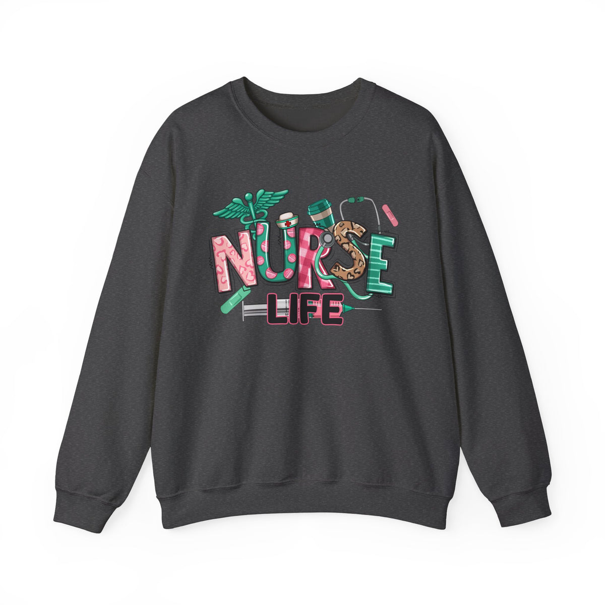 Nurse Life Cute Preppy Healthcare – Gildan Heavy Blend | Trendy Women’s Soft Sweatshirt. Direct to Garment. Printed & Shipped in the USA. Unisex Sizes.