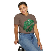 Green Faux Glitter Kiss - Comfort Colors | Trendy Women's T-Shirt. Direct to Garment. Printed & Shipped in the USA. Unisex Sizes.