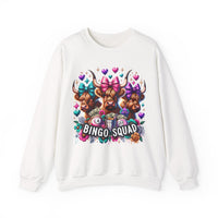 Cute Highland Cows Bingo Squad – Gildan Heavy Blend | Trendy Women’s Soft Sweatshirt. Direct to Garment. Printed & Shipped in the USA. Unisex Sizes.