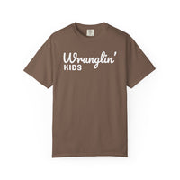 Wranglin' Kids Funny Mom Dad   - Comfort Colors | Trendy Women's and Men's T-Shirt. Direct to Garment. Printed & Shipped in the USA. Unisex Sizes.