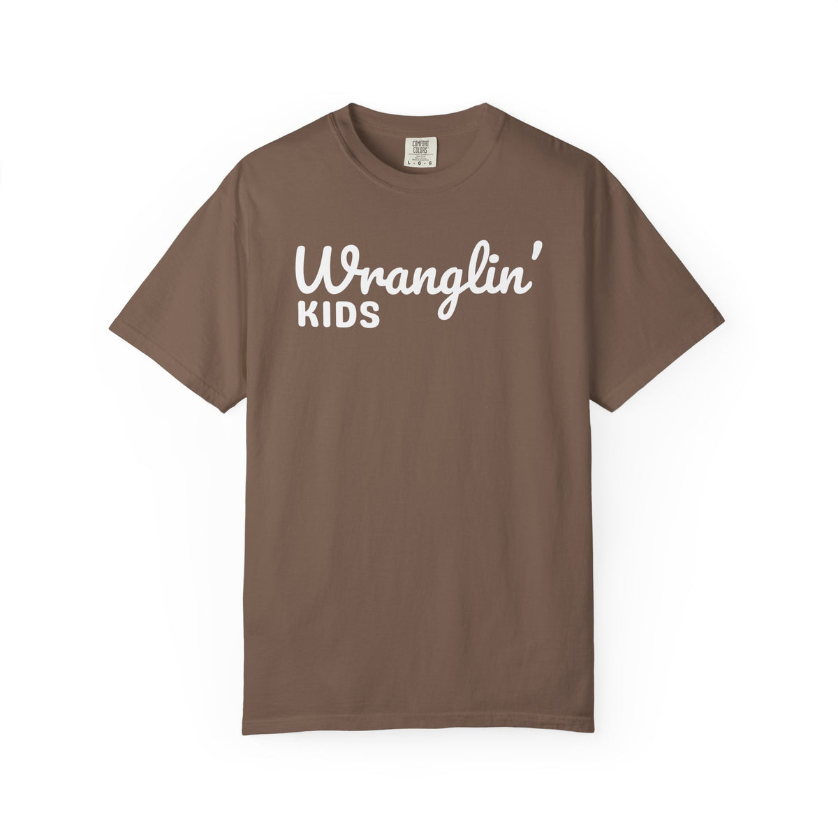 Wranglin' Kids Funny Mom Dad   - Comfort Colors | Trendy Women's and Men's T-Shirt. Direct to Garment. Printed & Shipped in the USA. Unisex Sizes.