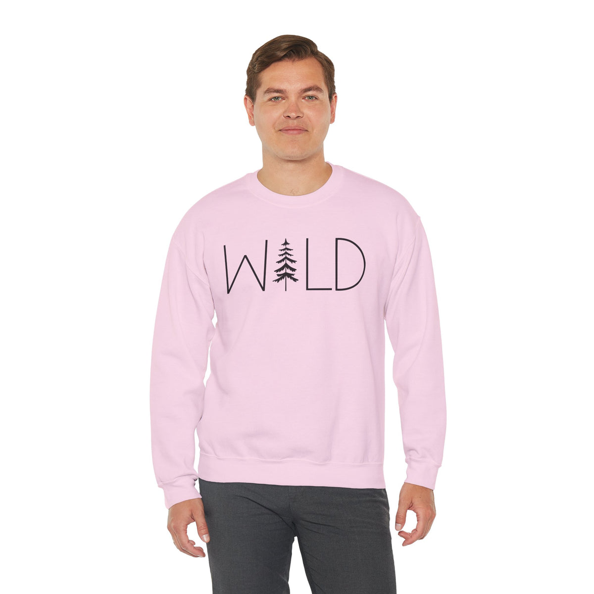 Wild Graphic, Nature, Pine Tree, Adventure – Gildan Heavy Blend | Trendy Women’s and Men's Soft Sweatshirt. Direct to Garment. Printed & Shipped in the USA. Unisex Sizes.
