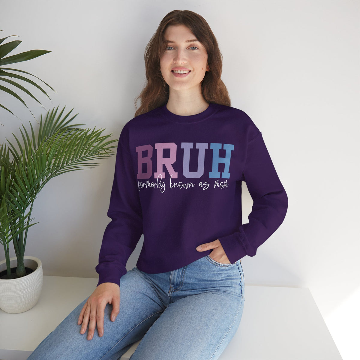 BRUH Formerly Known As Mom – Gildan Heavy Blend | Trendy Women’s Soft Sweatshirt. Direct to Garment. Printed & Shipped in the USA. Unisex Sizes.