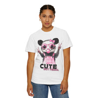 Cute But Feral, Possum in Pink Bibs - Comfort Colors | Trendy Women's T-Shirt. Direct to Garment. Printed & Shipped in the USA. Unisex Sizes.