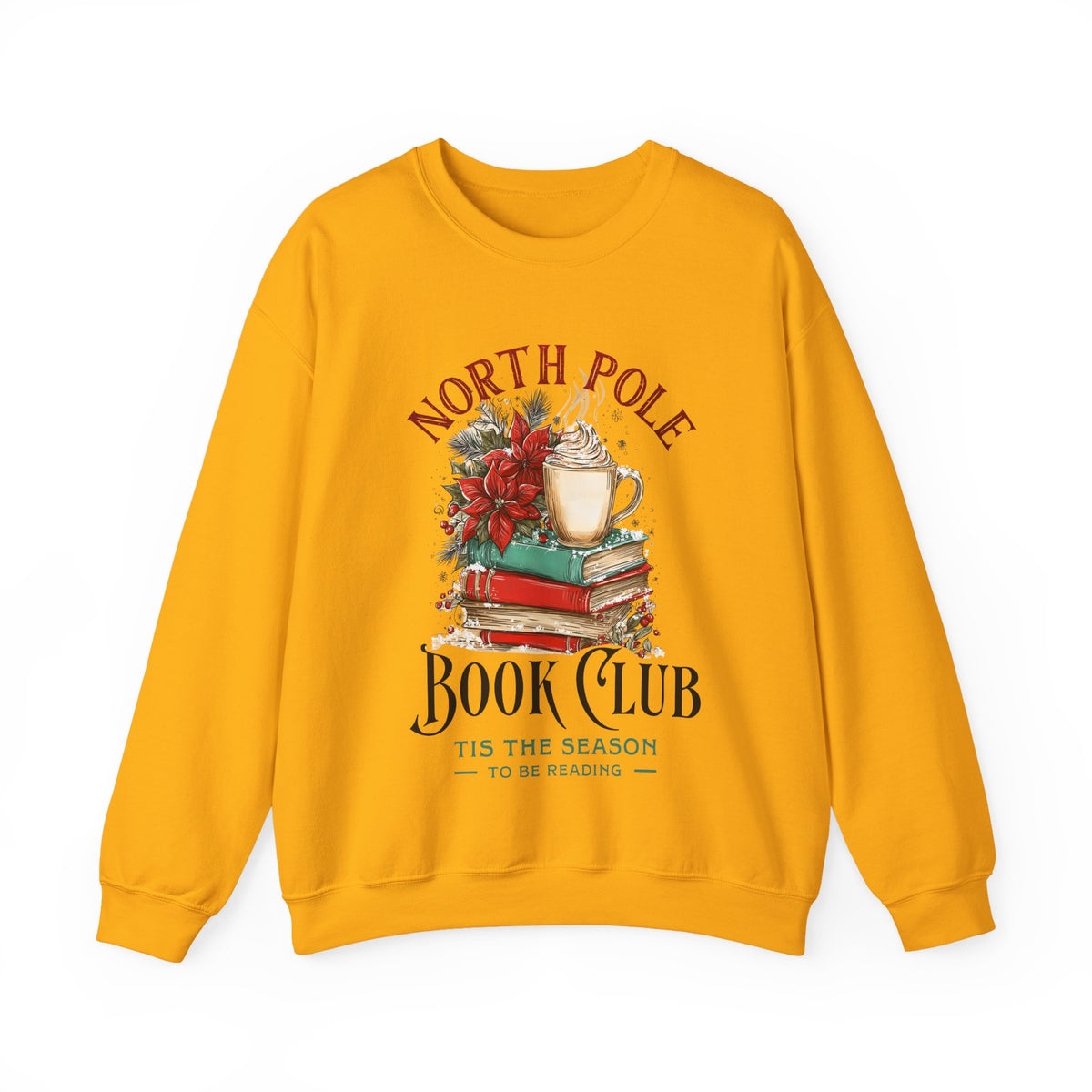 North Pole Book Club – Gildan Heavy Blend | Trendy Women’s Soft Sweatshirt. Direct to Garment. Printed & Shipped in the USA. Unisex Sizes.